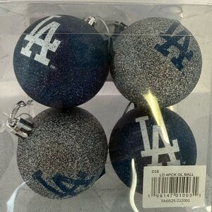 Los Angeles Dodgers Glitter Ball Ornaments